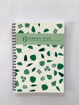 2 x Notitieboek A5 Green Side " Leaves" ca. 45 pagina's