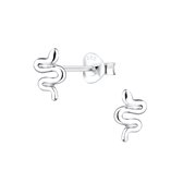 Joy|S - Zilveren slang oorbellen - 8 x 5 mm