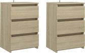 Nachtkastjes 2 st 40x35x62,5 cm spaanplaat sonoma eikenkleurig