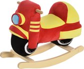 HOMCOM Hobbelpaard voor kinderen schommeldier motorfiets 18-36 maanden rood + geel 330-107