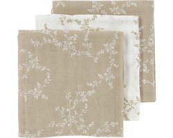 Meyco Baby Branches hydrofiele doeken - 3-pack - sand - 70x70cm