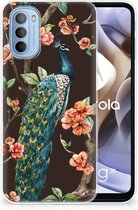 Telefoon Hoesje Motorola Moto G31 | G41 Siliconen Back Cover Pauw met Bloemen