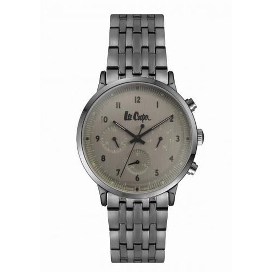 Lee Cooper LC06969.060 - Horloge - Analoog - Mannen - Heren - stalen band - Grijs - Zwart