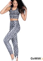 Dames Legging | leggen met patroon | hoog sluitend |elastische band |sport legging | yoga legging | fitness legging | kleur: kleurblok | Maat: XL