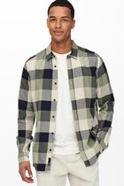 Only & Sons Overhemd Onsgudmund Ls Unbrushed Check Shirt 22021555 Hedge Green Mannen Maat - L