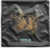Kussenhoes 50x50 cm - Venlo - Stadskaart - Plattegrond - Kaart - Katoen / Polyester - Voor Binnen
