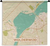 Wandkleed - Wanddoek - Wolderwijd - Kaart - Stadskaart - Plattegrond - Vintage - 90x90 cm - Wandtapijt
