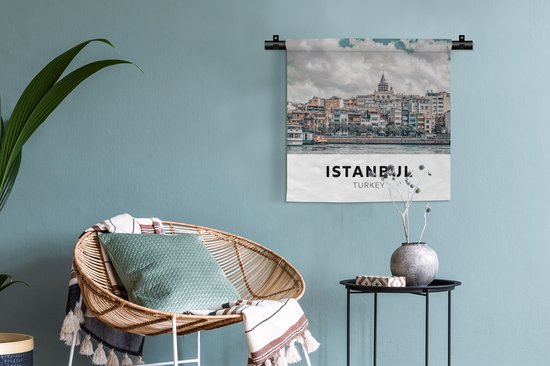 Wandkleed - Wanddoek - Istanbul - Turkije - Huis - 60x60 cm - Wandtapijt