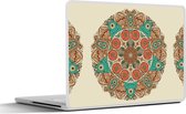 Laptop sticker - 10.1 inch - Mandala - Patronen - Pauw - 25x18cm - Laptopstickers - Laptop skin - Cover