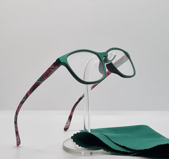 2,5 Dames mat groene bril / Leesbril op sterkte +2.5 / Leuke trendy dames  montuur met... | bol.com