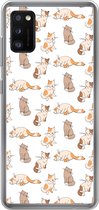 Geschikt voor Samsung Galaxy A41 hoesje - Patroon - Kat - Kitten - Jongens - Meisjes - Kinderen - Kids - Siliconen Telefoonhoesje