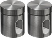 2x pièces de boîtes de conserve/ 0 de conservation Bocaux de conservation en acier inoxydable avec couvercle - 600 ml - Pots de conservation avec couvercle hermétique