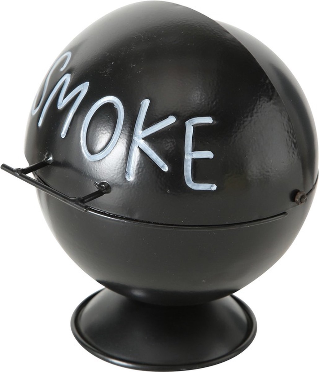 Goedkoopste Buiten terras asbak Black BBQ 15 cm - Stevige buiten asbak van metaal