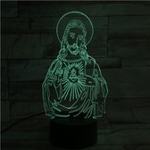 3D Led Lamp Met Gravering - RGB 7 Kleuren - Jezus
