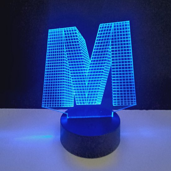 Lampe LED 3D - Lettre - M