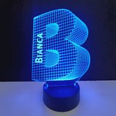 3D LED Lamp - Letter Met Naam - Bianca