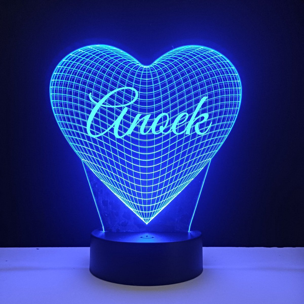 3D LED Lamp - Hart Met Naam - Anoek