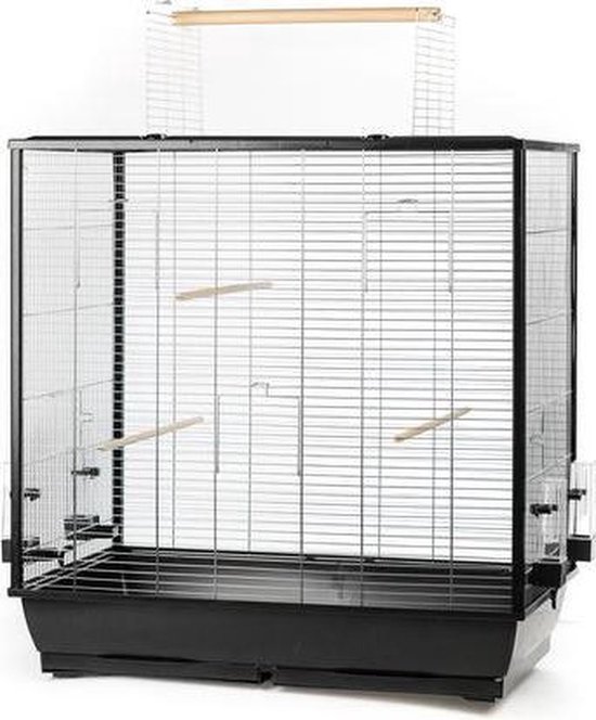 vogelkooi.parkietenkooi Chrome / zwart