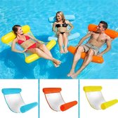 Waterhangmat - Opblaasbaar lounge luchtbed – hoofdsteun - Zwembad luchtbed - Water hangmat - hangmat - zwemmen - waterspeelgoed - zwembad spelletjes - Lichtblauw