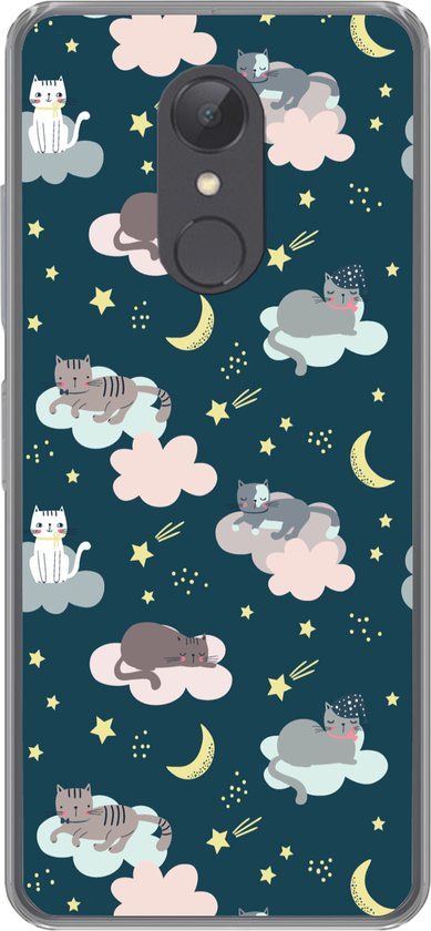 Coque Xiaomi Redmi 5 - Motifs - Chat - Lune - Garçons - Filles - Enfants - Enfant - Coque de téléphone en Siliconen