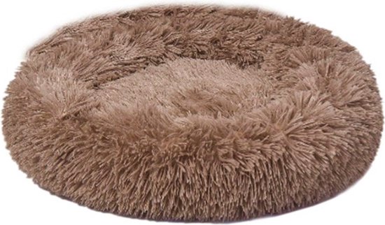 Topmast Hondenmand Kattenmand Dierenkussen – Cocon – Fluffy Line – Khaki – Maat S – 50 cm