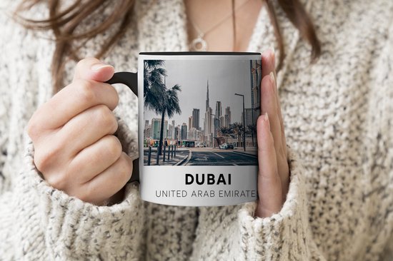Magic Mug - Photo on Heat Mugs - Coffee Mug - Dubai - Away - Skyline - Magic Mug - Cup - 350 ML - Tea Mug - Sinterklaas decoration - Handout gifts for children - Shoe present Sinterklaas