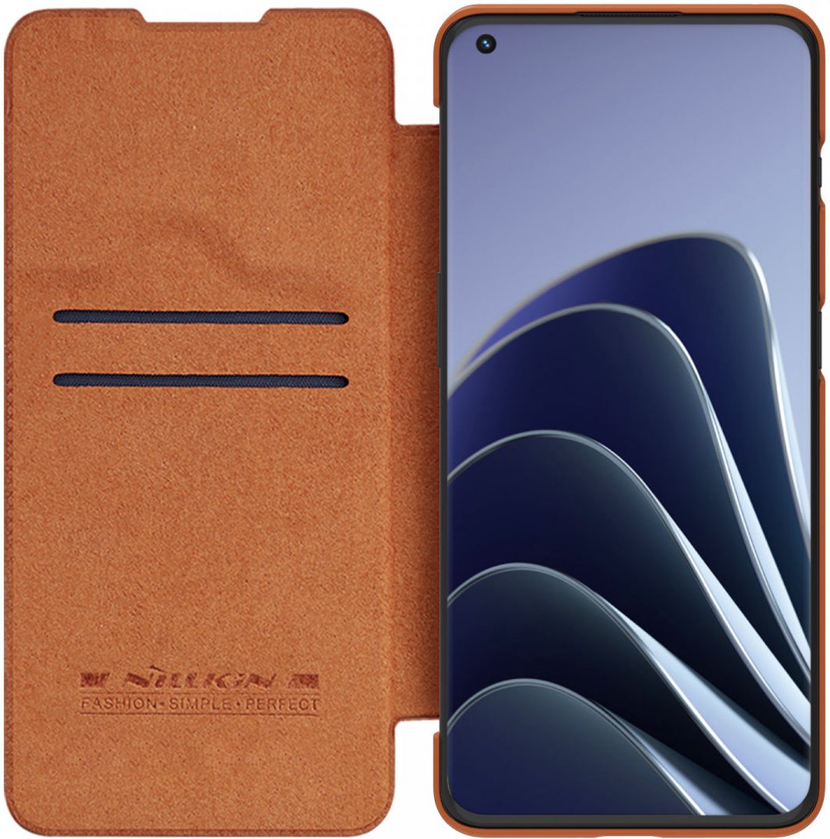 Nillkin Qin OnePlus 10 Pro Hoesje Book Case Bruin