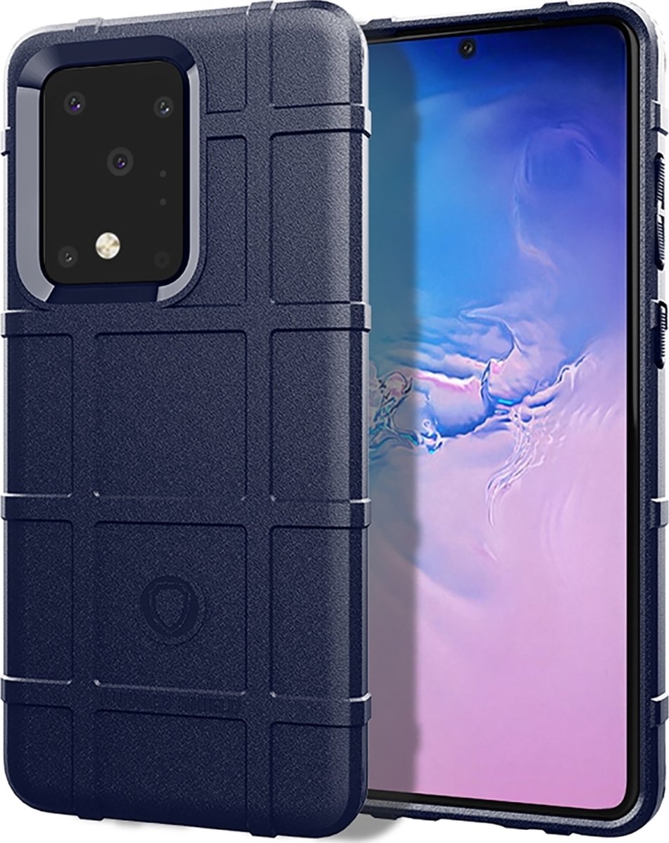 Mobigear Hoesje geschikt voor Samsung Galaxy Note 20 Telefoonhoesje Flexibel TPU | Mobigear Rugged Shield Backcover Shockproof | Schokbestendig Galaxy Note 20 Telefoonhoesje | Anti Shock Proof - Blauw