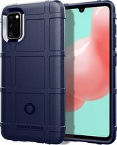 Mobigear Hoesje geschikt voor Samsung Galaxy A41 Telefoonhoesje Flexibel TPU | Mobigear Rugged Shield Backcover Shockproof | Schokbestendig Galaxy A41 Telefoonhoesje | Anti Shock Proof - Blauw