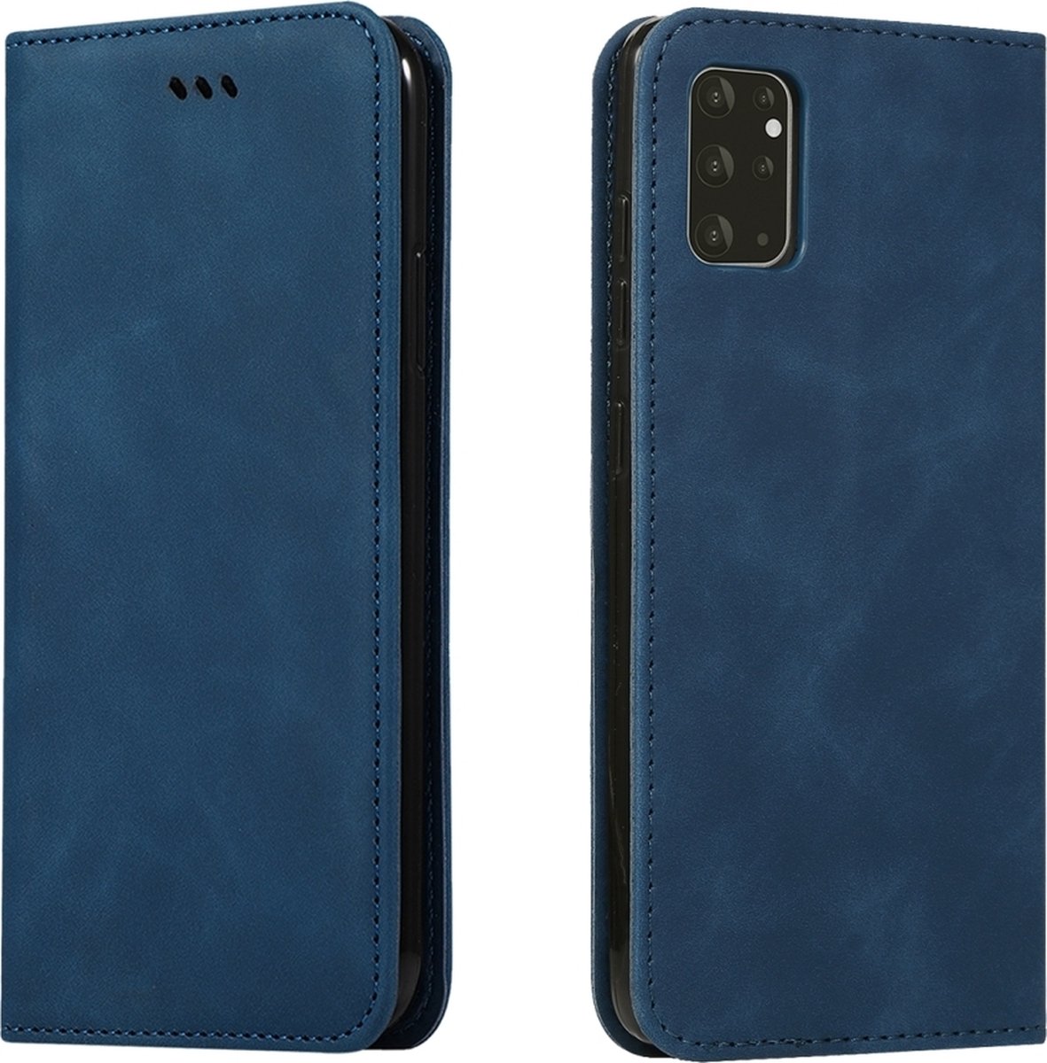 Mobigear Telefoonhoesje geschikt voor Samsung Galaxy S20 Plus Hoesje | Mobigear Retro Slim Bookcase Portemonnee | Pasjeshouder voor 2 Pasjes | Telefoonhoesje voor Pinpas / OV Kaart / Rijbewijs - Blauw