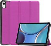 Mobigear - Tablethoes geschikt voor Apple iPad Mini 6 (2021) Hoes | Mobigear Tri-Fold Bookcase - Paars