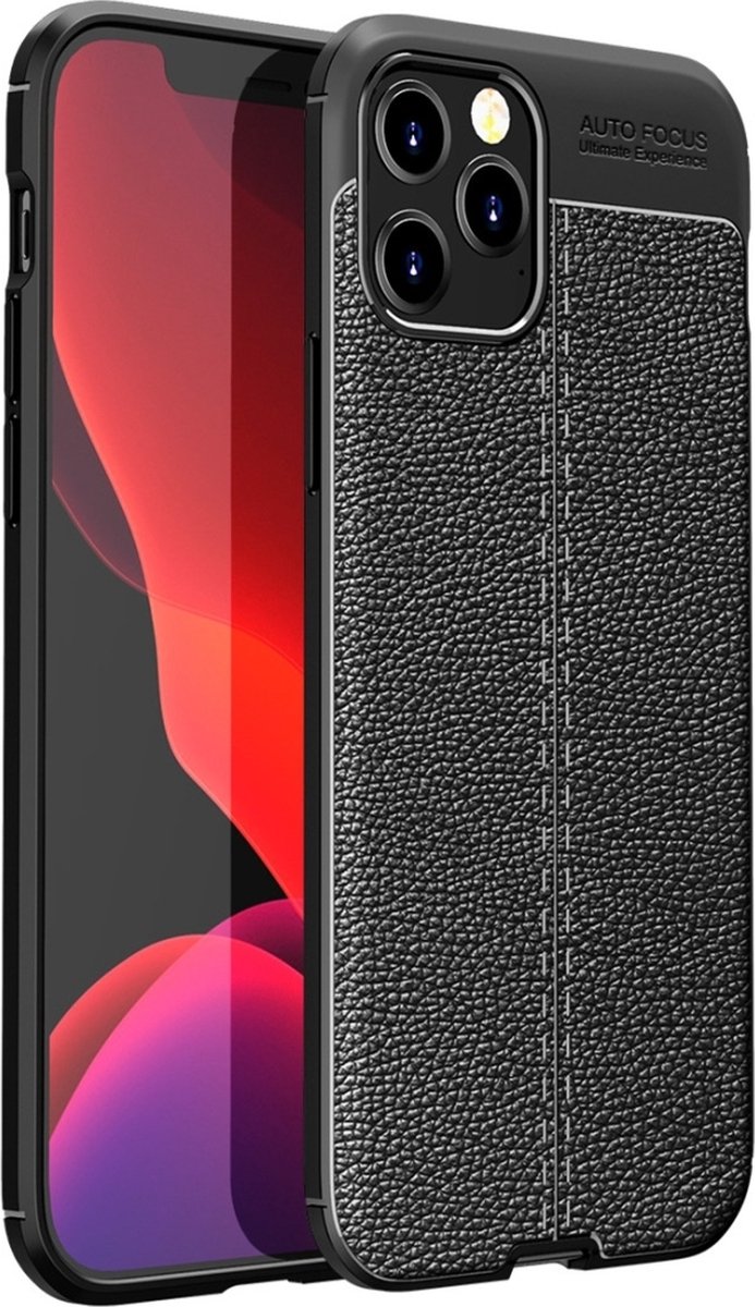 Mobigear Hoesje geschikt voor Apple iPhone 12 Pro Max Telefoonhoesje Flexibel TPU | Mobigear Luxury Backcover | iPhone 12 Pro Max Case | Back Cover - Zwart