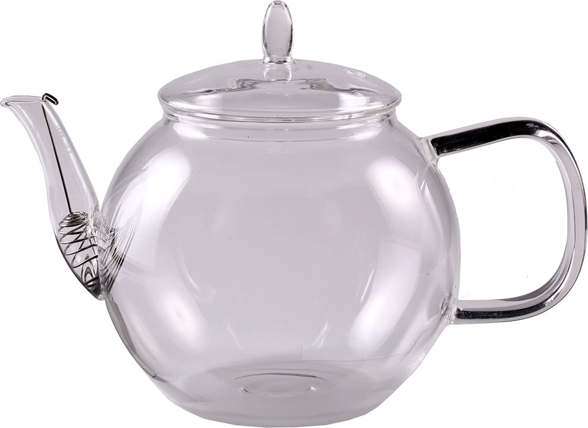Glazen kan 800 ml borosilicaatglas met deksel, theezeef