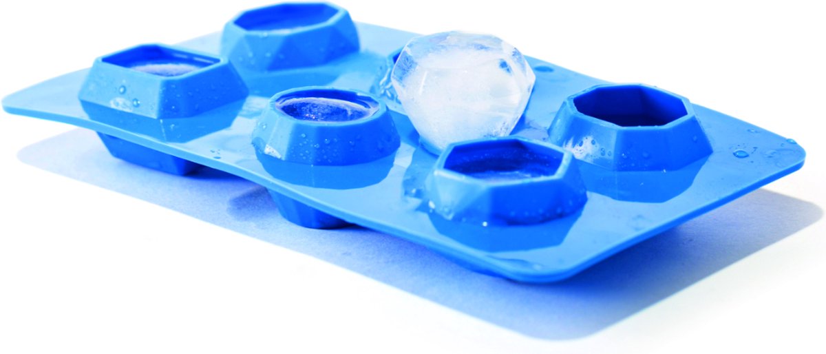 BarUp IJsblokjesvorm – edelsteenvormig – siliconen – blauw – 2 stuks