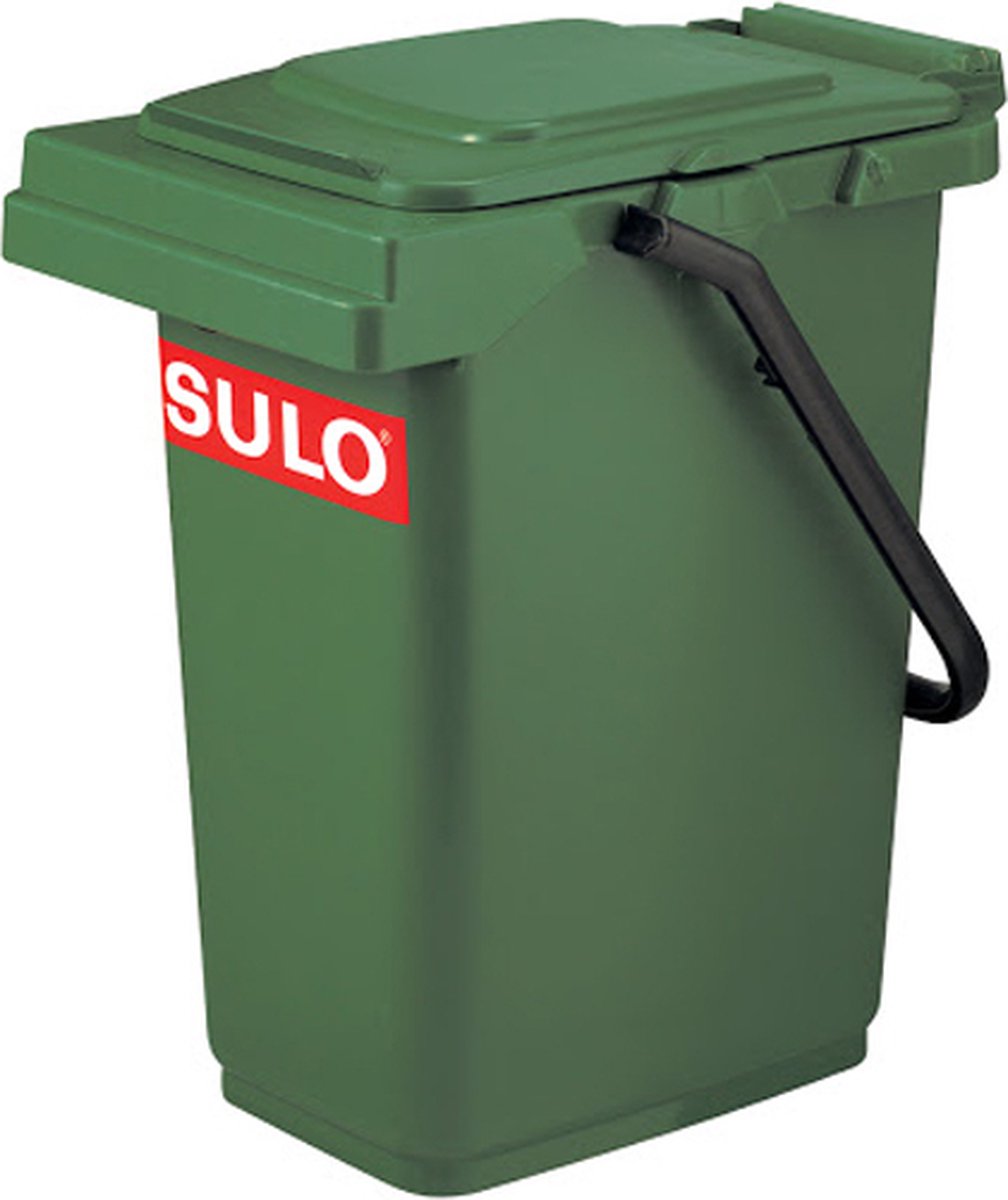 Afvalemmer 25 liter groen met handvat - GFT afvalbak