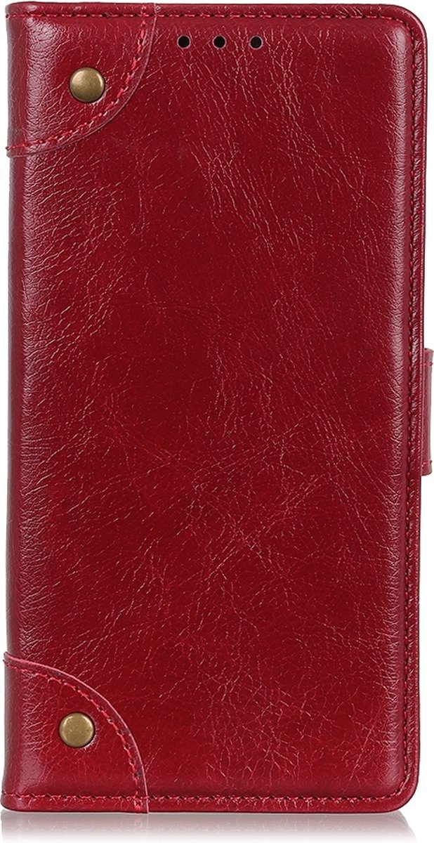 Mobigear Telefoonhoesje geschikt voor HONOR 8S Hoesje | Mobigear Ranch Bookcase Portemonnee | Pasjeshouder voor 3 Pasjes | Telefoonhoesje voor Pinpas / OV Kaart / Rijbewijs - Bordeaux Rood