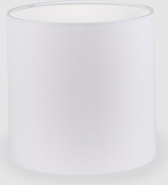 Abat-jour Uniqq tissu blanc Ø 20 cm – hauteur 20 cm