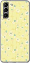 Geschikt voor Samsung Galaxy S21 hoesje - Meiden - Kamille - Bloemen - Patronen - Girl - Kindje - Kinderen - Siliconen Telefoonhoesje