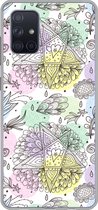 Telefoonhoesje Geschikt voor Samsung Galaxy A51 hoesje - Meiden - Bloemen - Sterretjes - Patronen - Girl - Kids - Kinderen - Siliconen Telefoonhoesje