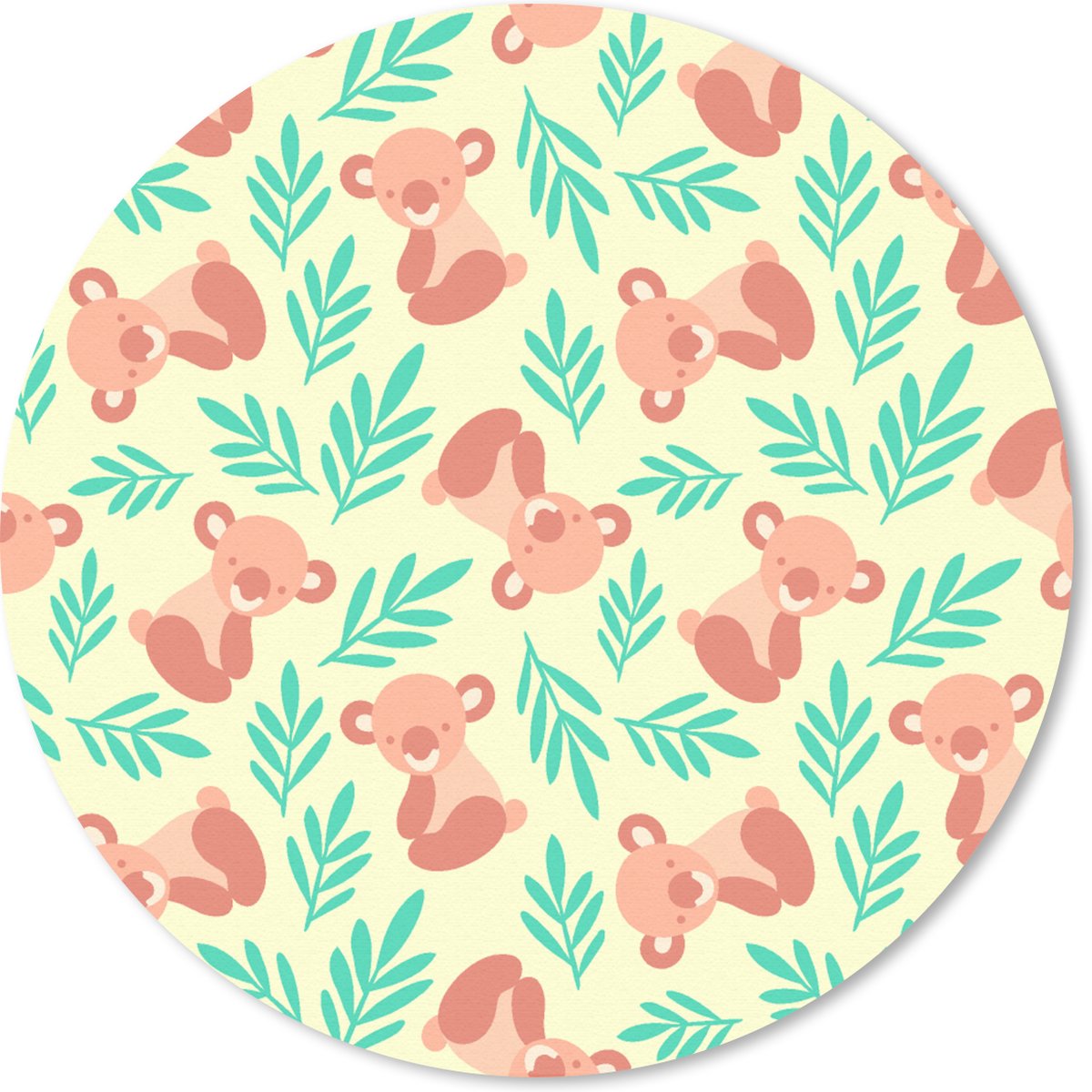 Muismat rond 50x50 cm - Mousepad Jungle - Patronen - Koala - Dier - Ronde muismatten