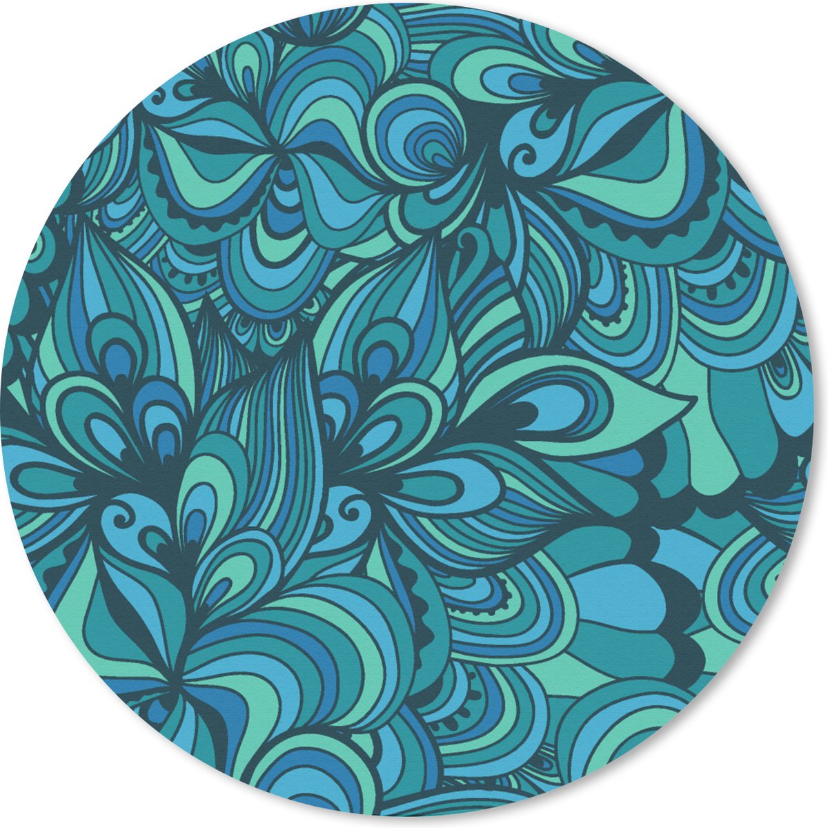Muismat rond 20x20 cm - Mousepad Design - Vintage - Blauw - Turquoise - Ronde muismatten
