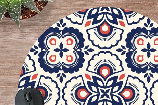 Muismat rond 50x50 cm - Mousepad Bloemen - Retro - Design - Ronde muismatten