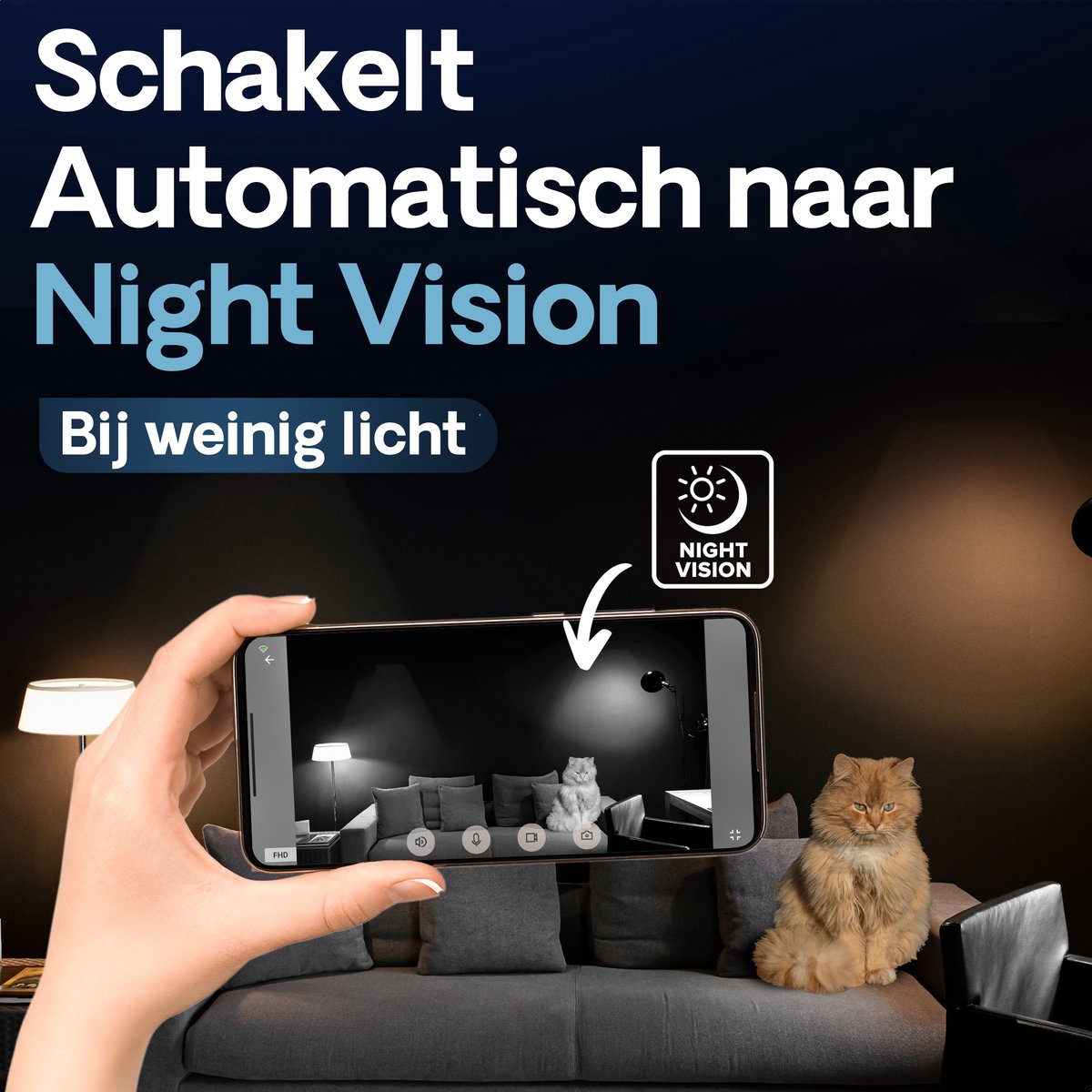 Afbeelding 3 van Housetrack Bewakingscamera 1080P - IP Beveiligingscamera met App - Wifi Security Camera - Smart Home - Camera Beveiliging Binnen