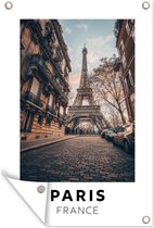 Tuinposters buiten Frankrijk - Parijs - Eiffeltoren - 60x90 cm - Tuindoek - Buitenposter