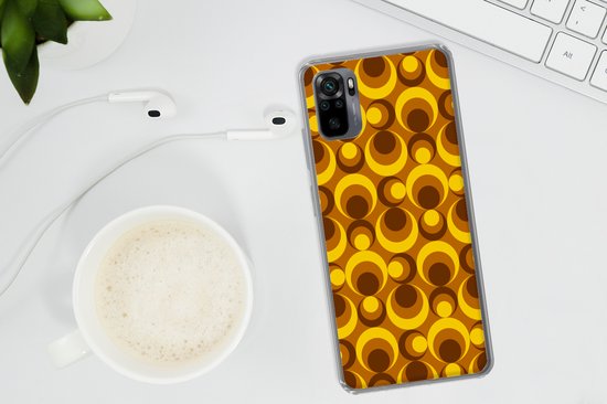 Coque Xiaomi Redmi Note 10 - Motifs - Rétro - Marron - Jaune - Coque de téléphone en Siliconen