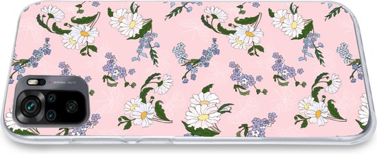 Coque Xiaomi Redmi Note 10 Pro - Motifs - Forget me nots - Fleurs - Fille - Kids - Enfants - Coque de téléphone en Siliconen
