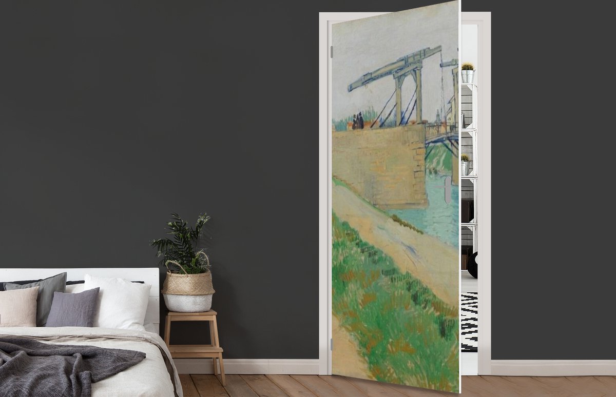 Afbeelding van product StickerSnake  Deursticker De brug van Langlois - Vincent van Gogh - 95x215 cm - Deurposter