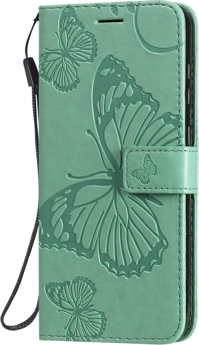 Mobigear Telefoonhoesje geschikt voor Nokia 2.3 Hoesje | Mobigear Butterfly Bookcase Portemonnee | Pasjeshouder voor 2 Pasjes | Telefoonhoesje voor Pinpas / OV Kaart / Rijbewijs - Turquoise