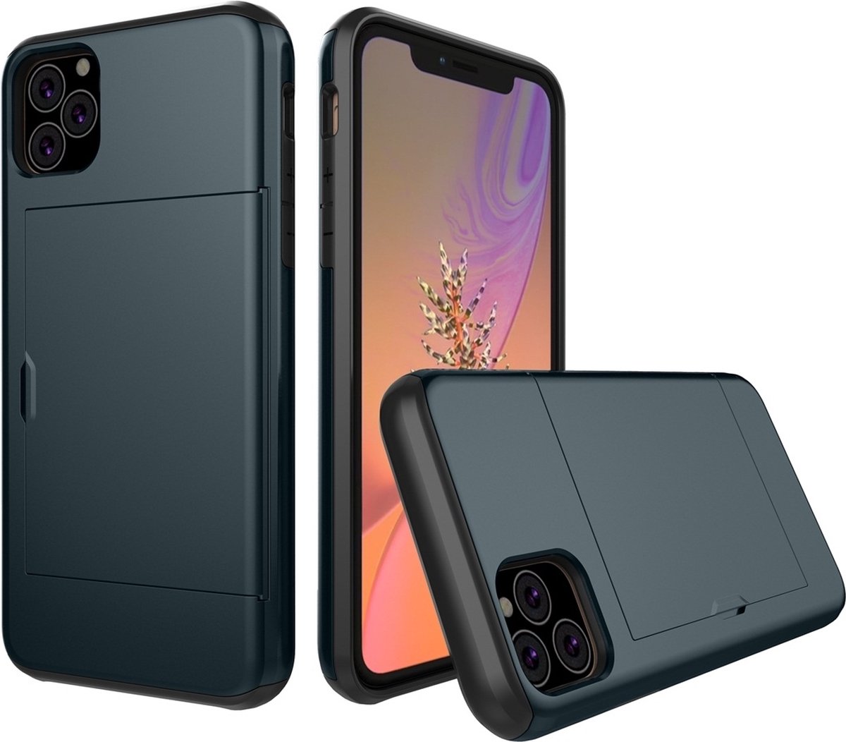 Mobigear Hoesje geschikt voor Apple iPhone 11 Pro Telefoonhoesje met Kaarthouder Hardcase | Mobigear Card Backcover Shockproof met Pasjeshouder | Kaarthouder voor 2 Pasjes | Hoesje voor Pinpas / OV Kaart / Rijbewijs | Schokbestendig iPhone 11 Pro