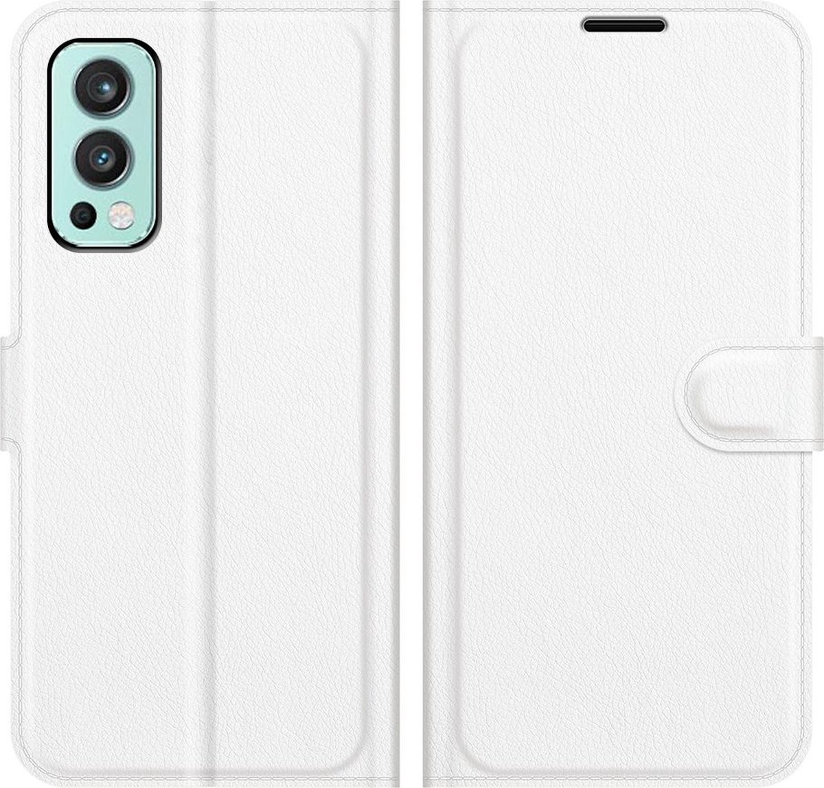 Mobigear Telefoonhoesje geschikt voor OnePlus Nord 2 Hoesje | Mobigear Classic Bookcase Portemonnee | Pasjeshouder voor 3 Pasjes | Telefoonhoesje voor Pinpas / OV Kaart / Rijbewijs - Wit